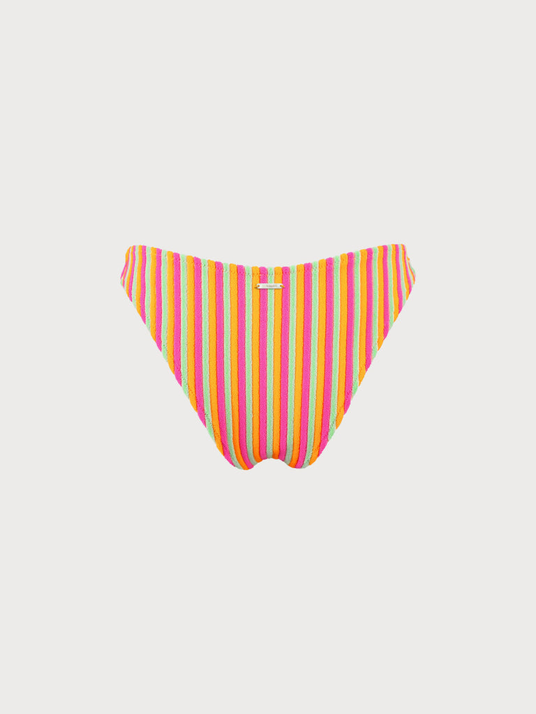 Plush Texture Stripe Bikini Bottom Sustainable Bikinis - BERLOOK