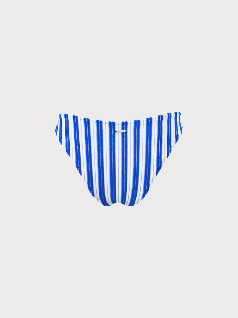 Plush Texture Stripe Bikini Bottom Sustainable Bikinis - BERLOOK