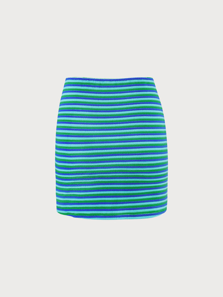 Plush Texture Stripe Cover-Up Skirt Sustainable Cover-ups - BERLOOK