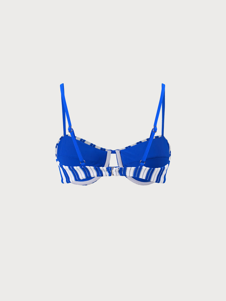 Plush Texture Stripe Underwire Bikini Top Sustainable Bikinis - BERLOOK