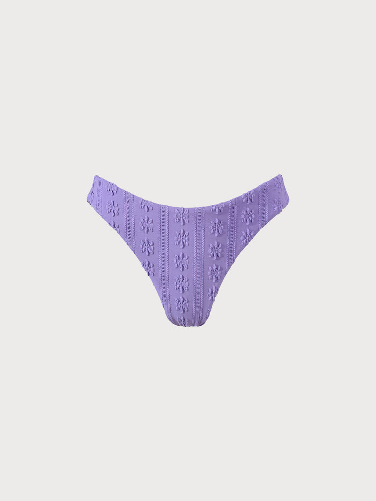 Purple Jacquard Bikini Bottom Sustainable Bikinis - BERLOOK