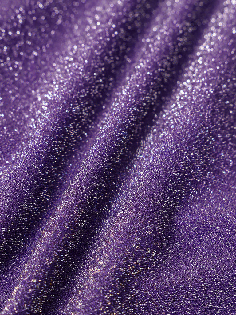 Purple Lurex Cross Back One-Piece Swimsuit Sustainable One-Pieces - BERLOOK