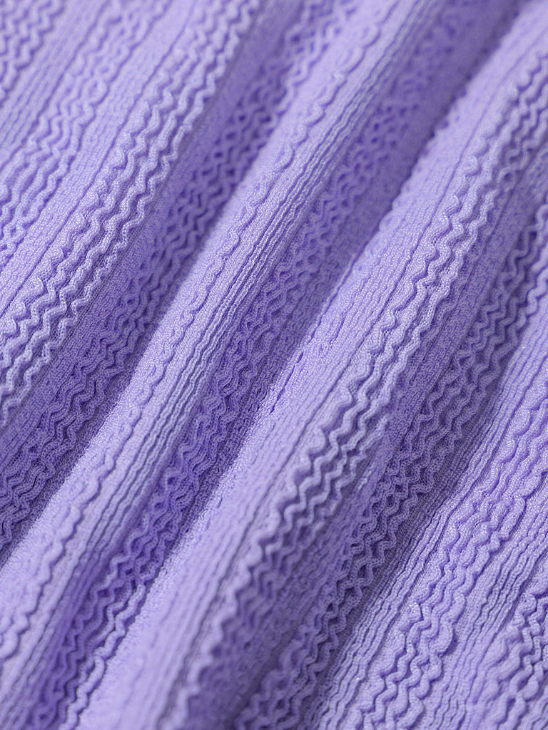 Purple Textured Tie Bikini Bottom Sustainable Bikinis - BERLOOK