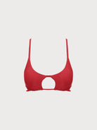 Red Cut Out Bikini Top Red Sustainable Bikinis - BERLOOK