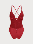 Red Cutout One Piece Swimwear Sustainable One-Pieces - BERLOOK