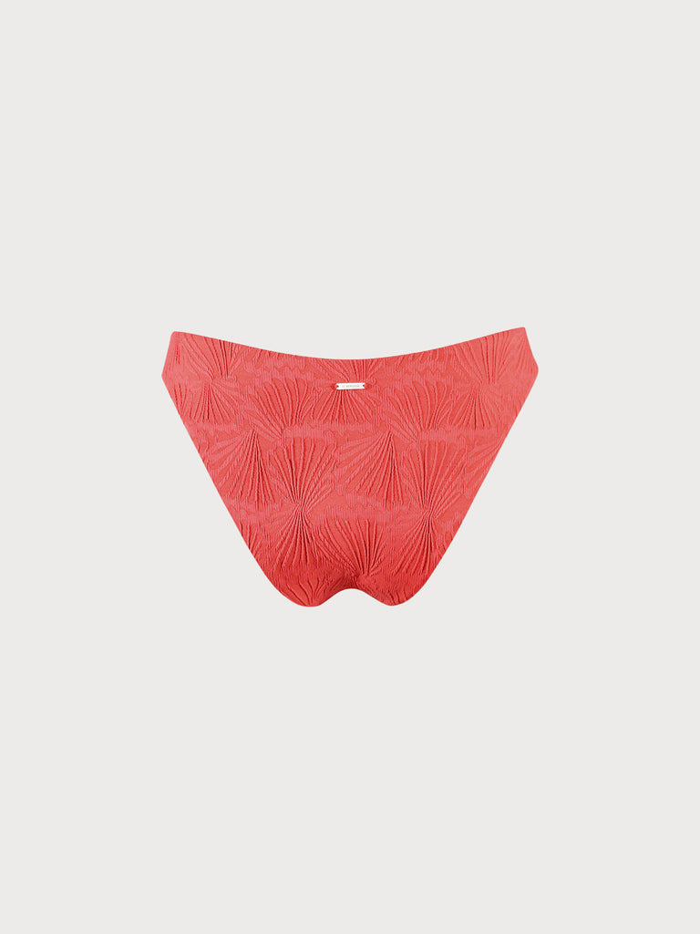 Red Jacquard Bikini Bottom Sustainable Bikinis - BERLOOK