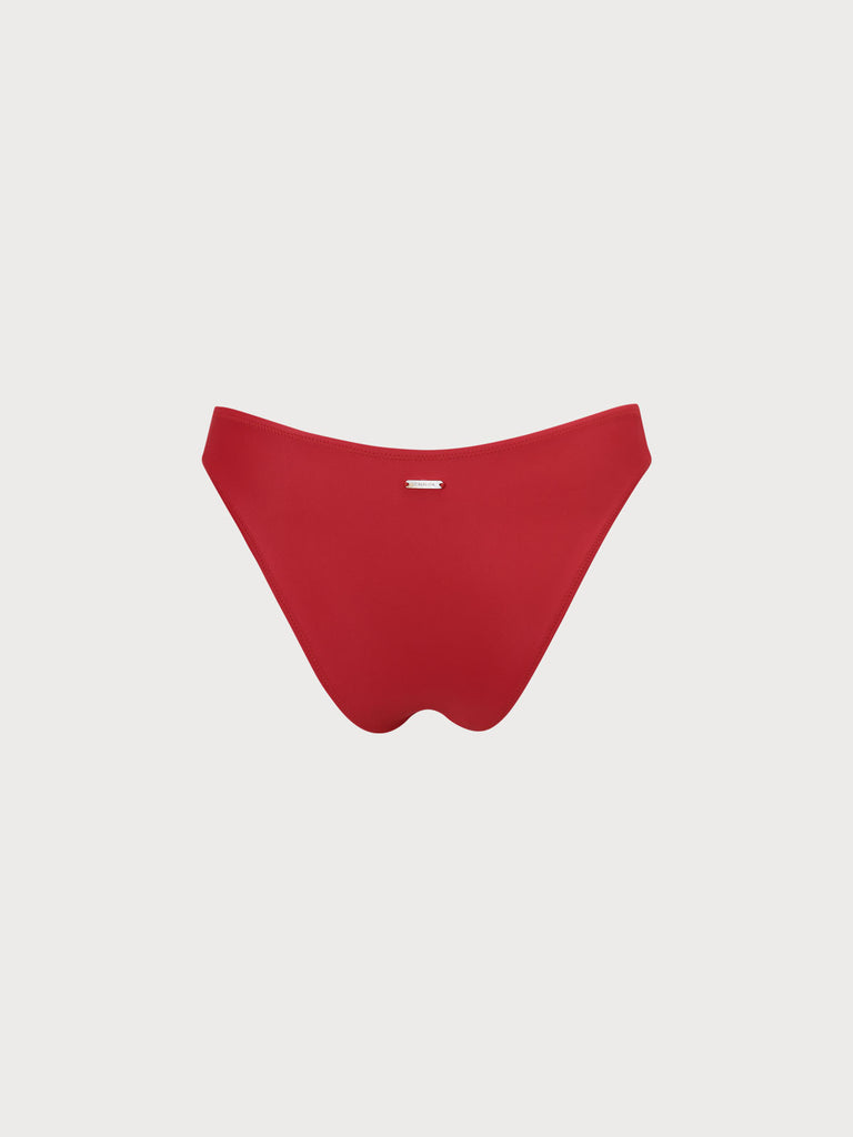 Red Low Waisted Bikini Bottom Sustainable Bikinis - BERLOOK