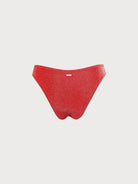 Red Lurex Bikini Bottom Sustainable Bikinis - BERLOOK