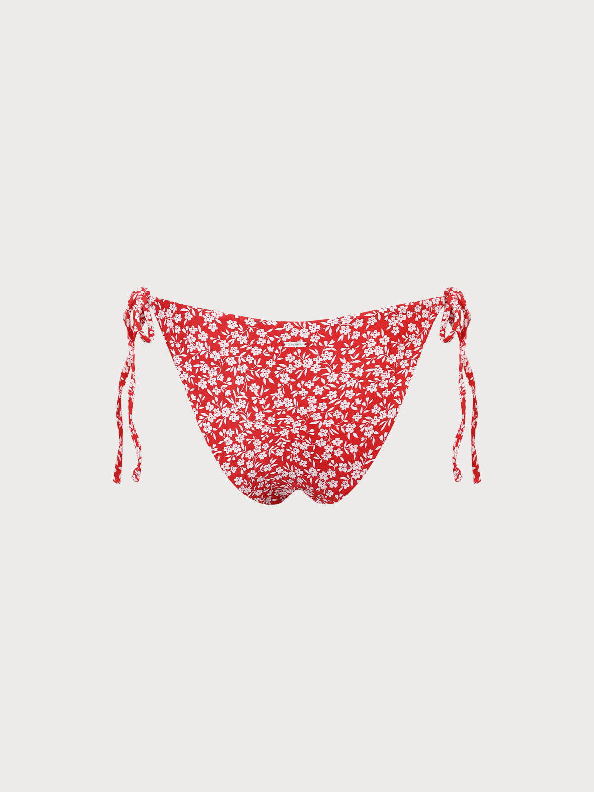 Red Reversible Tie Floral Bikini Bottom Sustainable Bikinis - BERLOOK