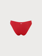 Red Solid Low Waisted Bikini Bottom Sustainable Bikinis - BERLOOK
