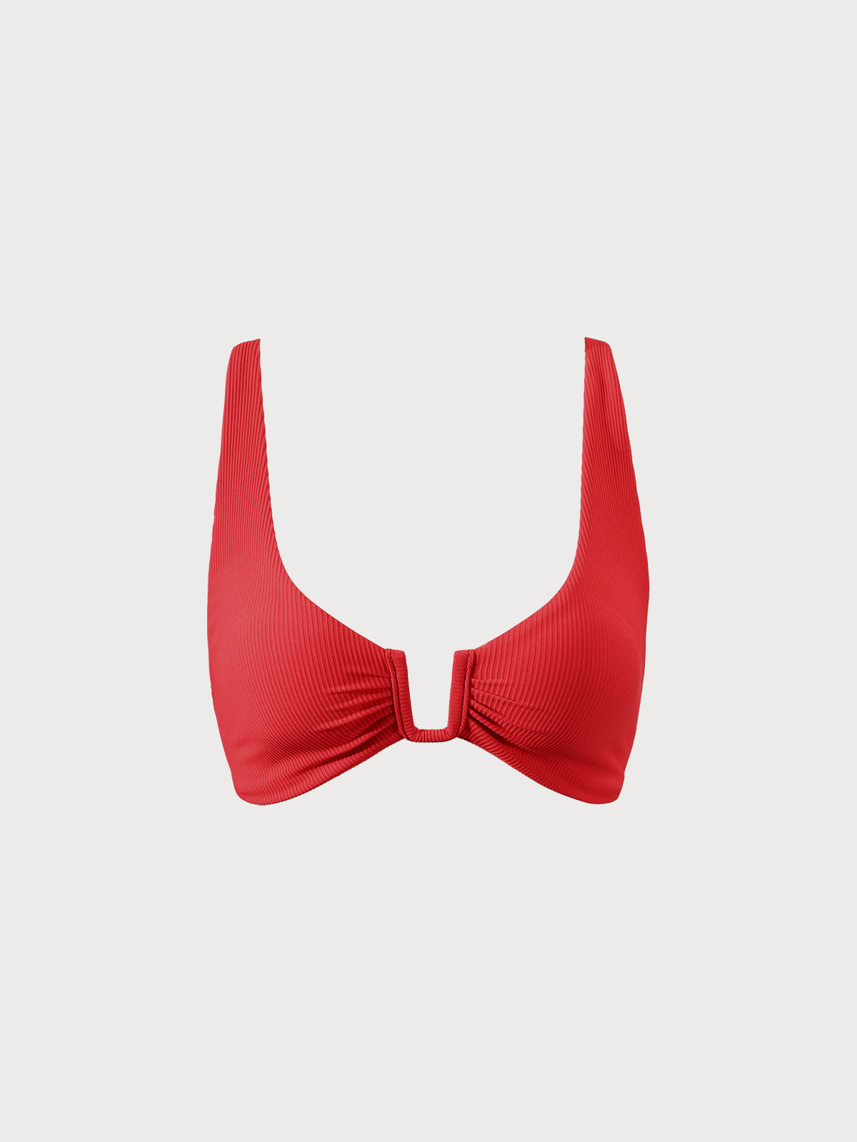 Red U-Ring Cross Back Bikini Top Sustainable Bikinis - BERLOOK