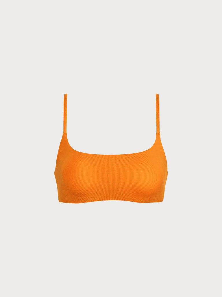 Reversible Backless Bikini Top Orange Sustainable Bikinis - BERLOOK