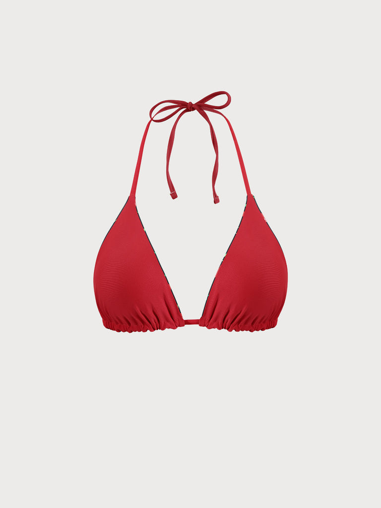 Reversible Cherry Halter Bikini Top Sustainable Bikinis - BERLOOK