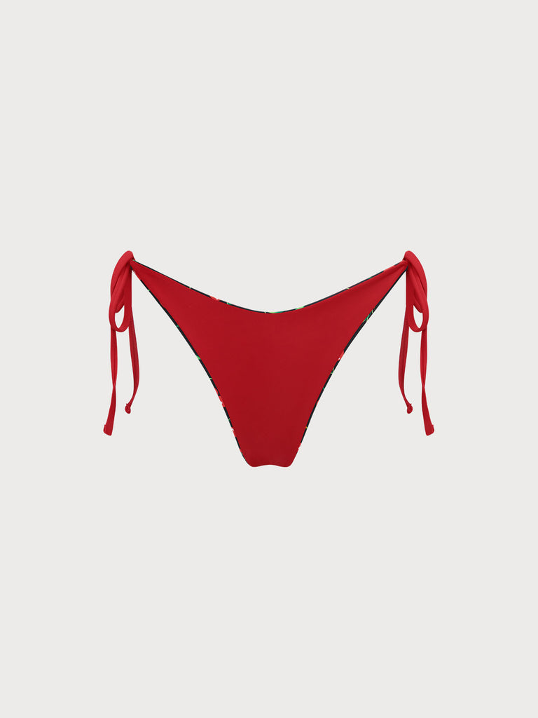 Reversible Cherry Tie Bikini Bottom Sustainable Bikinis - BERLOOK