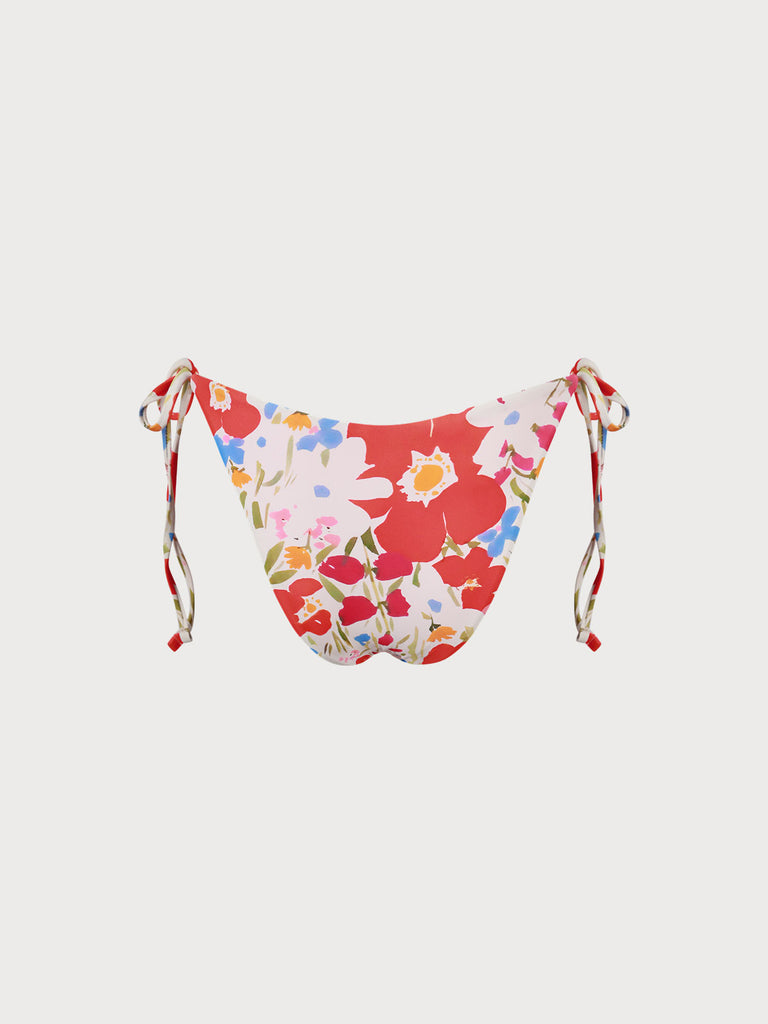 Reversible Floral Tie Bikini Bottom Sustainable Bikinis - BERLOOK