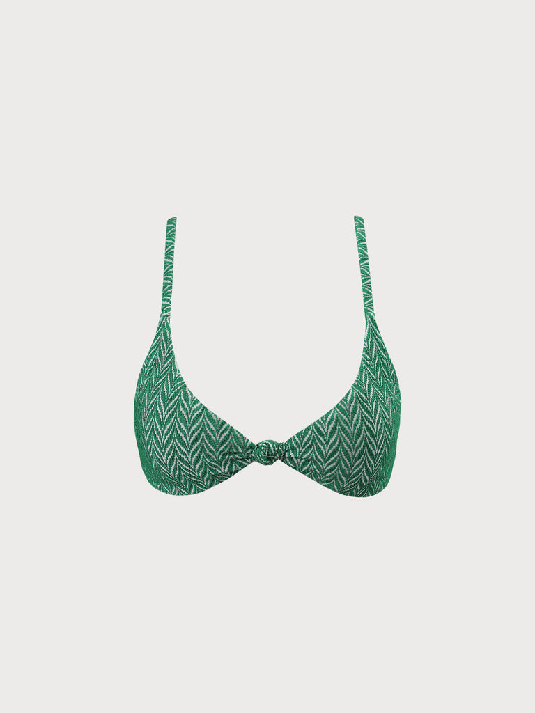 Reversible Geometric Textured Knot Bikini Top Sustainable Bikinis - BERLOOK