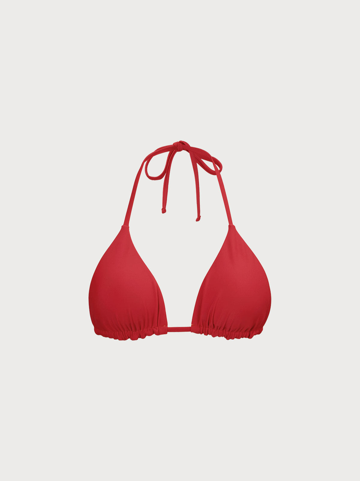 Reversible Halter Triangle Bikini Top Red Sustainable Bikinis - BERLOOK