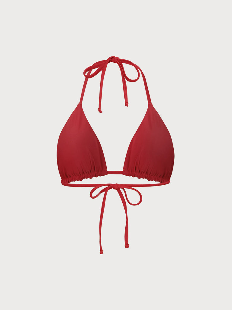 ECONYL Red Reversible Halter Triangle Bikini Top Reviews Red econyl-red-reversible-halter-triangle-bikini-top-reviews-red