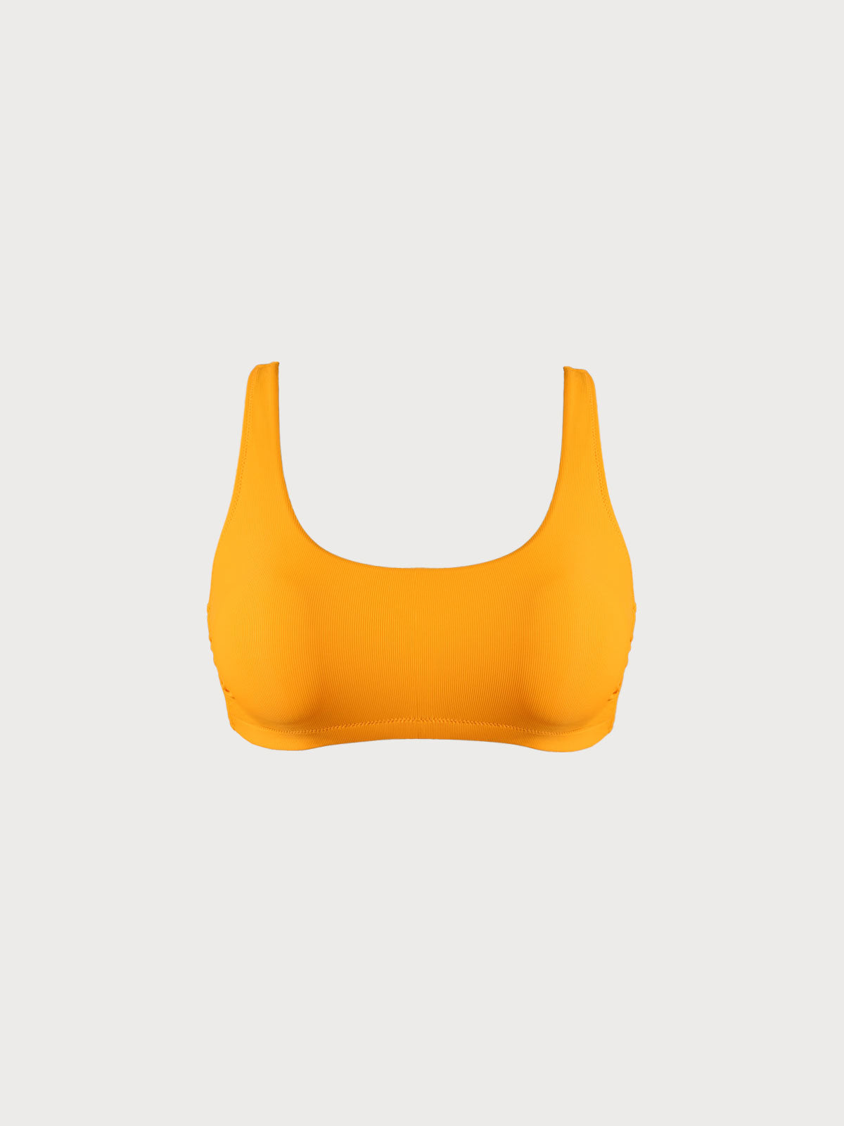 Ribbed Backless Plus Size Bikini Top Yellow Sustainable Plus Size Bikinis - BERLOOK