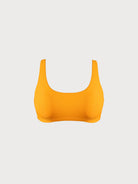 Ribbed Backless Plus Size Bikini Top Yellow Sustainable Plus Size Bikinis - BERLOOK