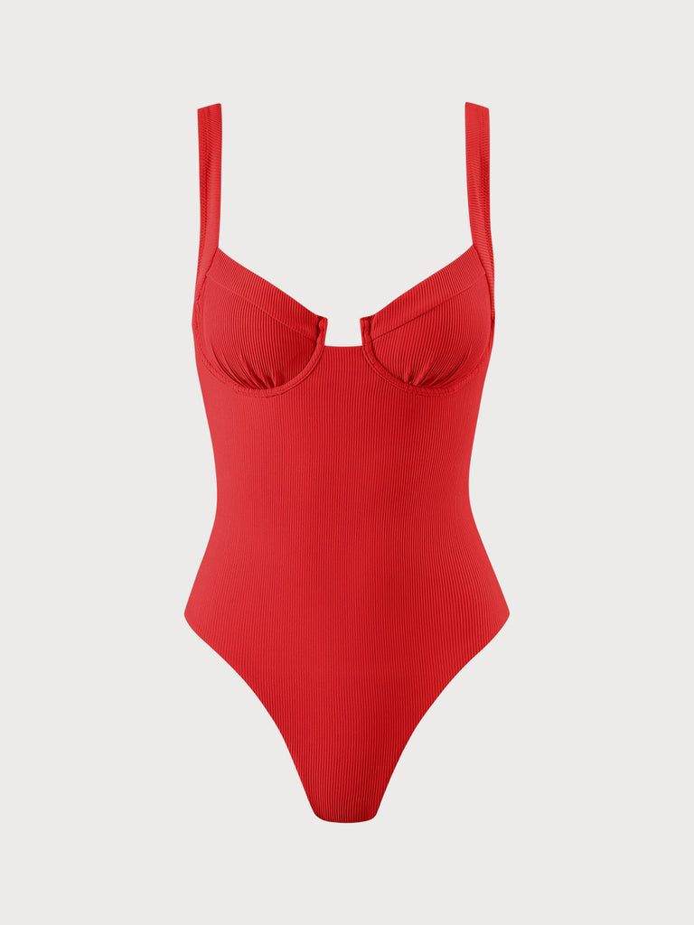 Ribbed Knotted One-Piece Swimsuit Sustainable One-Pieces - BERLOOK