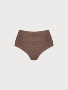 Ruched Plus Size Tankini Bottom Brown Sustainable Plus Size Tankinis - BERLOOK