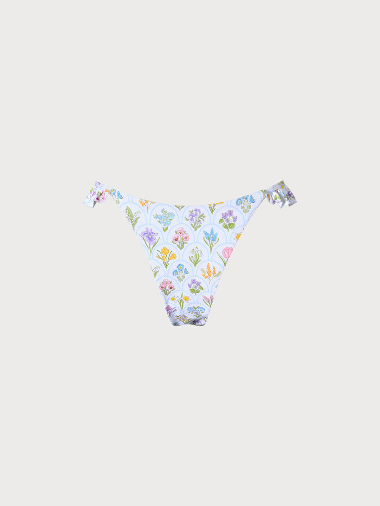 Ruffle Floral Bikini Bottom Sustainable Bikinis - BERLOOK