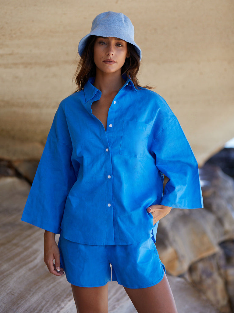 Solid Color Pocket Shirt Sustainable Cover-ups - BERLOOK