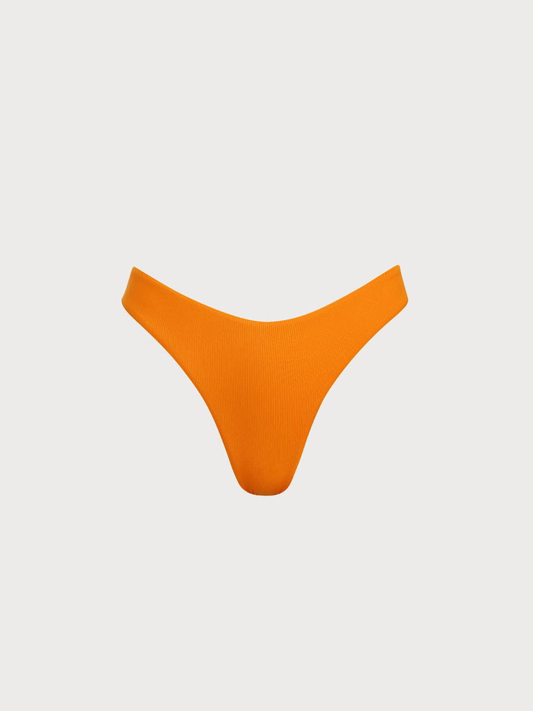 Solid Reversible Bikini Bottom Orange Sustainable Bikinis - BERLOOK