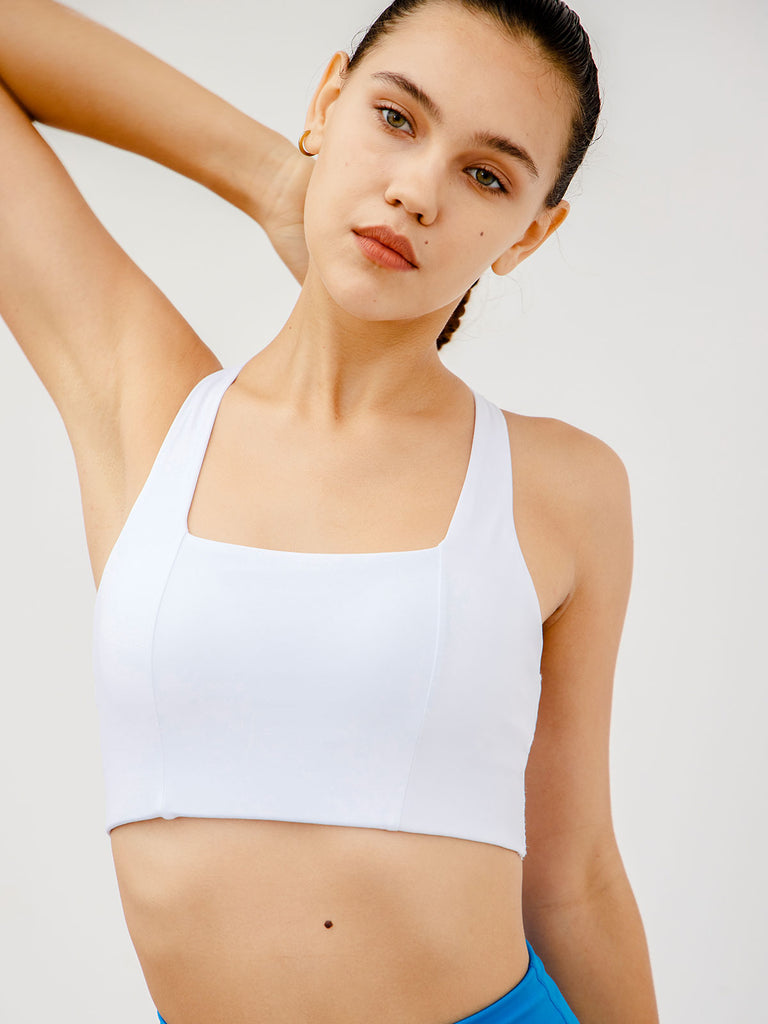 Square Neck Sports Bra Sustainable Yoga Tops - BERLOOK