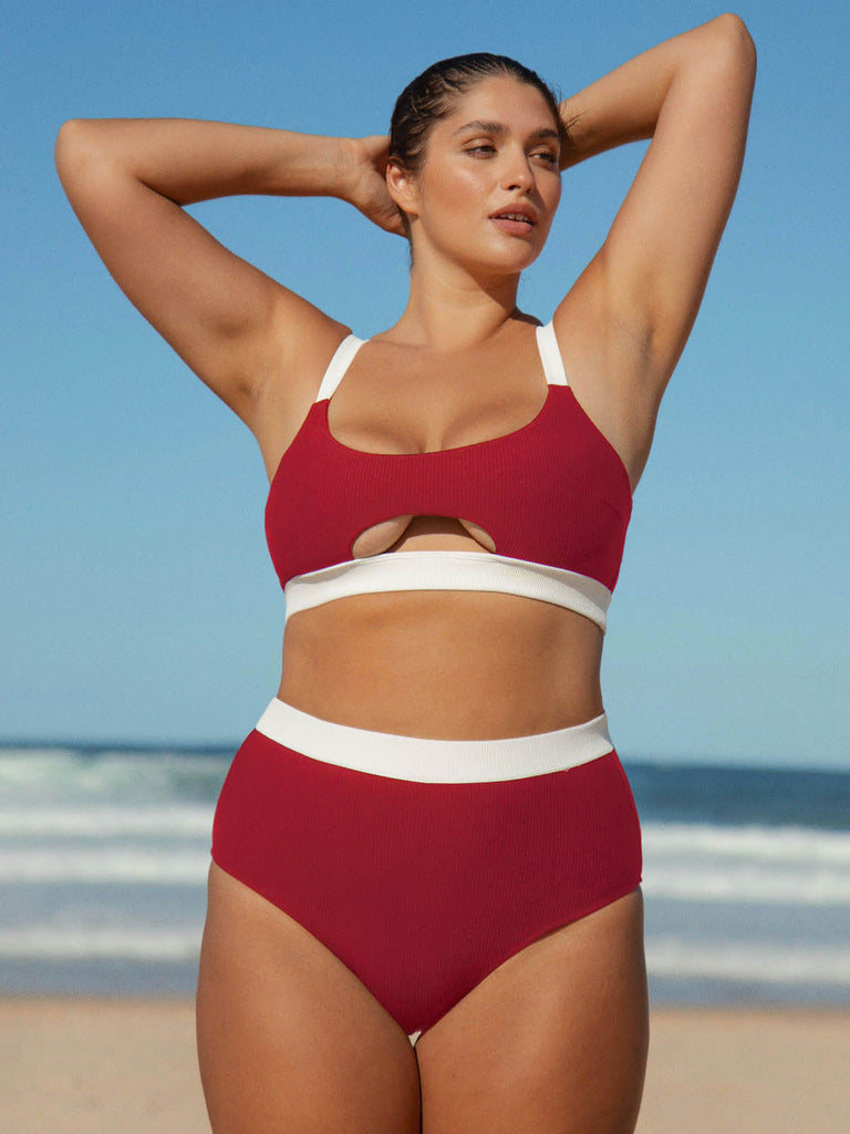 女式针织尼龙混纺比基尼上衣 Sustainable Plus Size Bikinis - BERLOOK