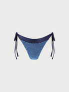 Textured Frill Tie Bikini Bottom Navy Sustainable Bikinis - BERLOOK