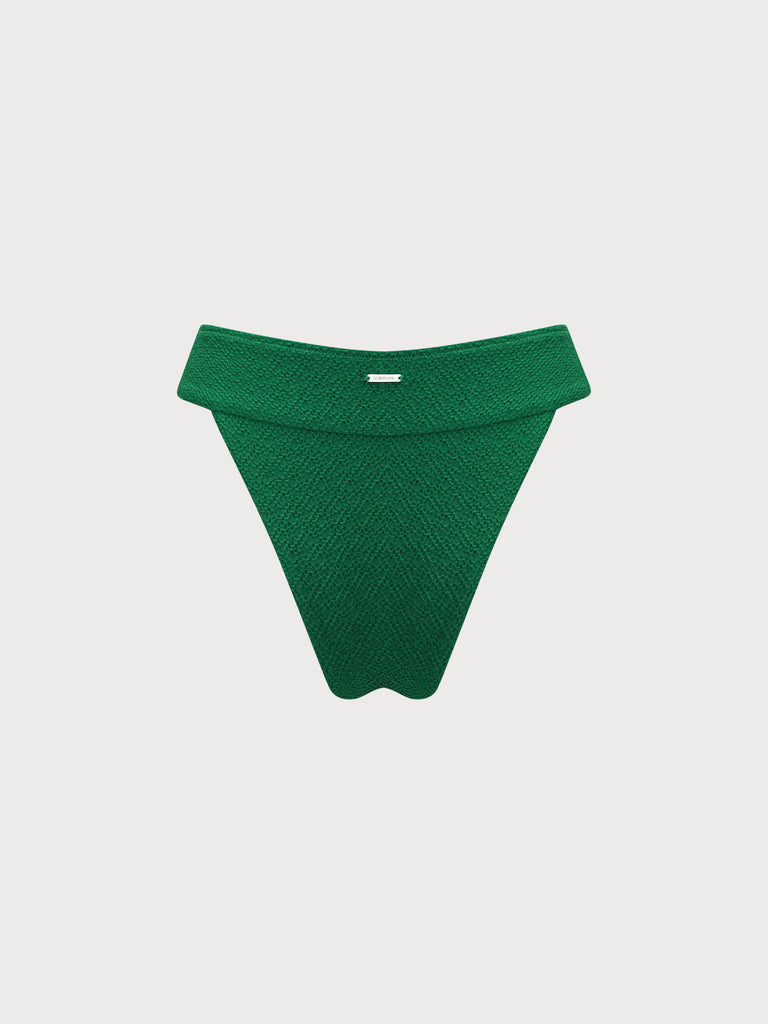 Textured Wide Waistband Bikini Bottom Sustainable Bikinis - BERLOOK