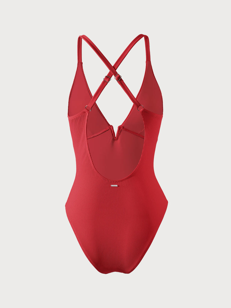 The Ribbed V-Wire One-Piece Swimsuit Sustainable One-Pieces - BERLOOK