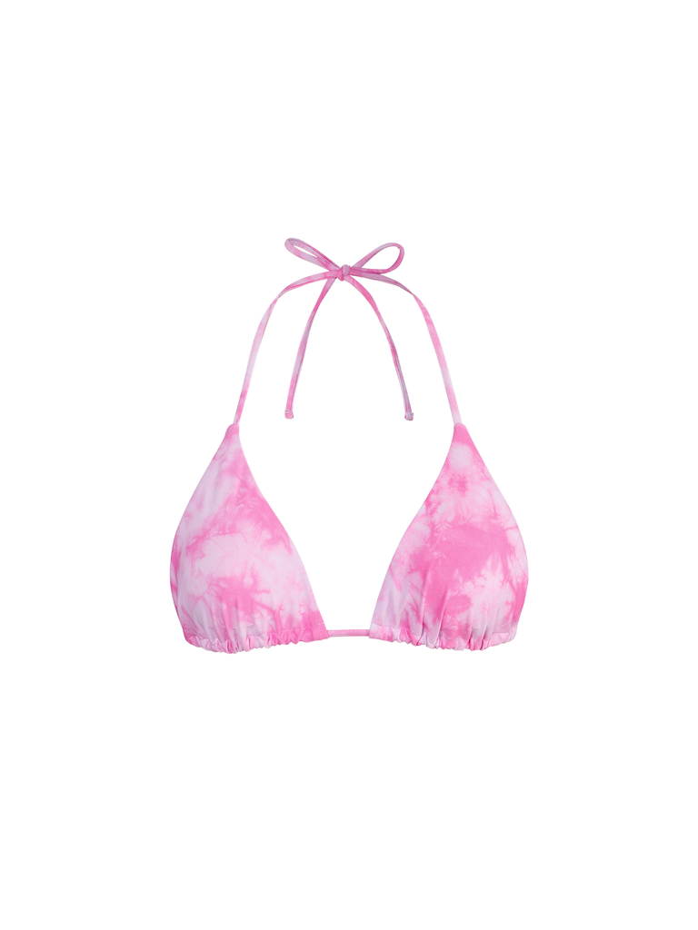 Tie-Dye Halter Triangle Bikini Top Sustainable Bikinis - BERLOOK