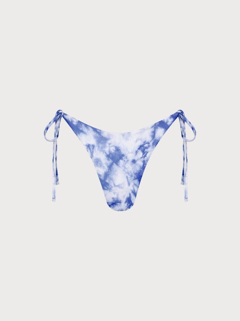 Tie-Dye Tie Side Bikini Bottom Blue Sustainable Bikinis - BERLOOK