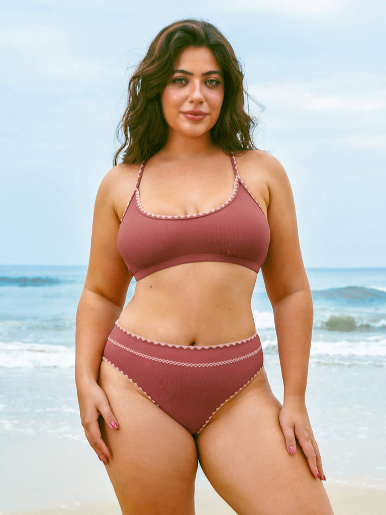 Tie Back Scoop Bikini Top Sustainable Bikinis - BERLOOK