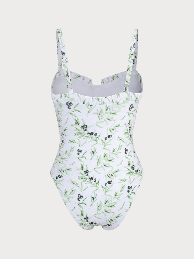 Tie Font Floral One-Piece Swimsuit Sustainable One-Pieces - BERLOOK