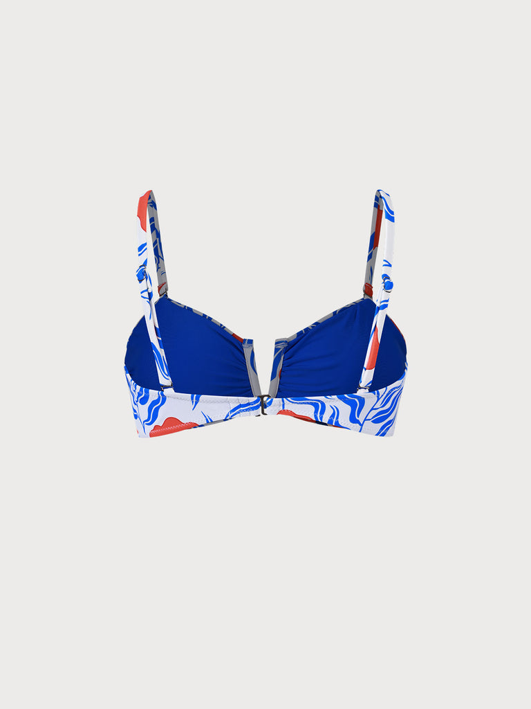 V Notch Floral Bikini Top Sustainable Bikinis - BERLOOK