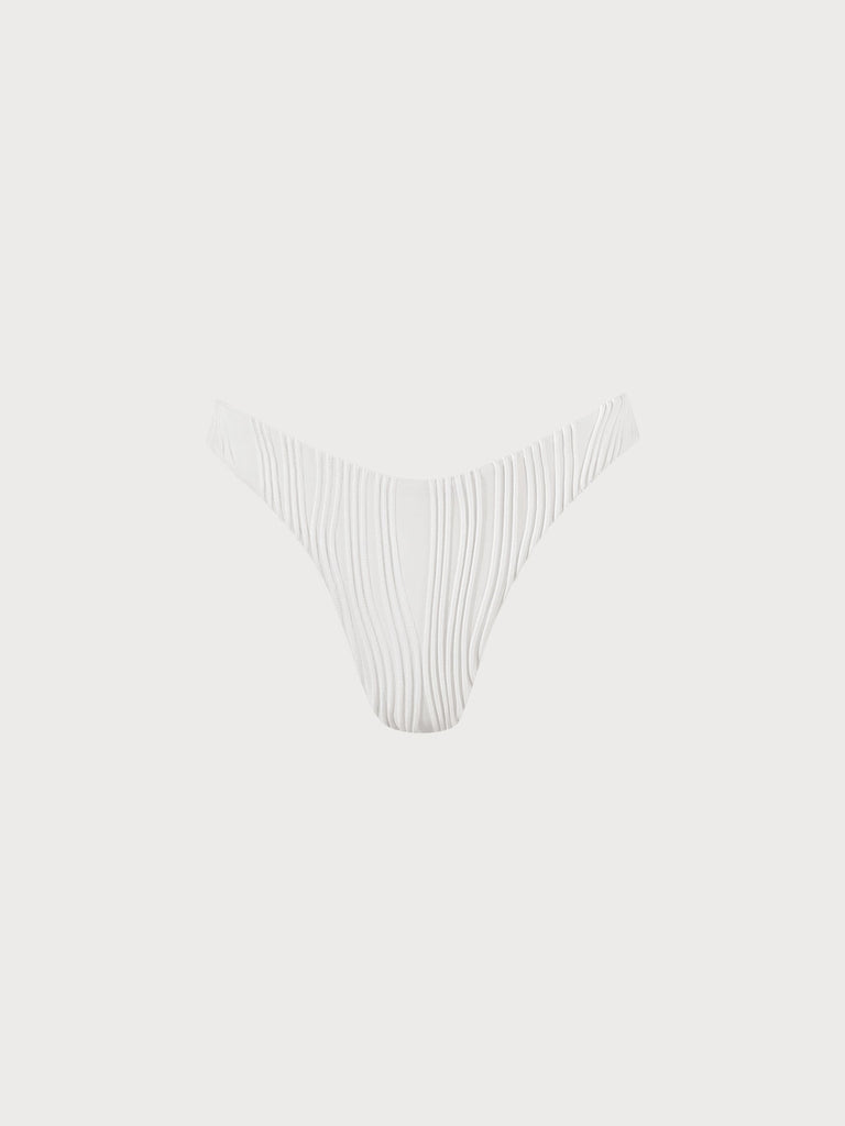 Water Ripple Bikini Bottom White Sustainable Bikinis - BERLOOK