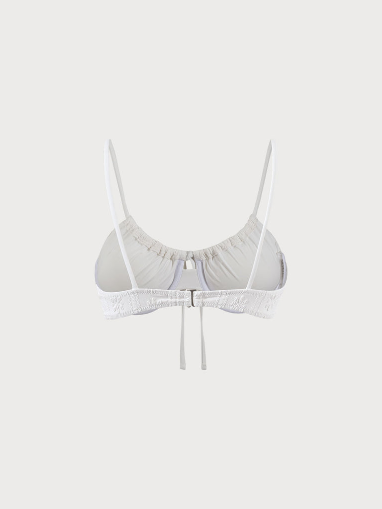 White Tie Front Underwire Bikini Top Sustainable Bikinis - BERLOOK