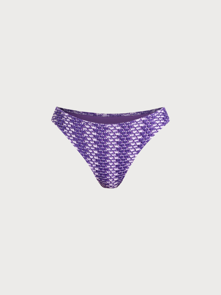 Women Knitted Acrylic Bikini Bottoms Purple Sustainable Bikinis - BERLOOK