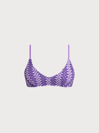 Women Knitted Acrylic Bikini Tops Purple Sustainable Bikinis - BERLOOK