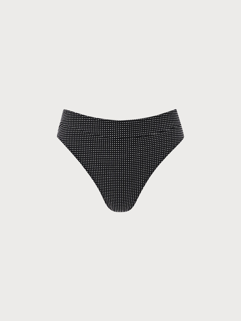Women Knitted Nylon Bikini bottoms Black Sustainable Bikinis - BERLOOK