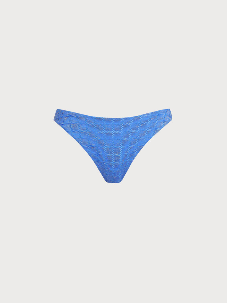 Women Knitted Nylon Bikini Bottoms Blue Sustainable Bikinis - BERLOOK