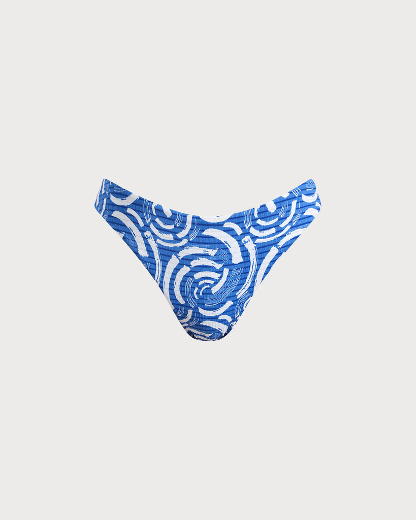 Women Knitted Nylon Bikini Bottoms Blue Sustainable Bikinis - BERLOOK