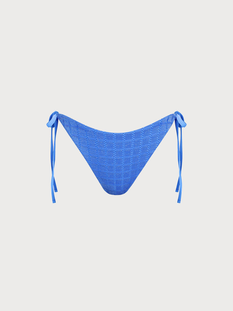 Women Knitted Nylon Bikini Bottoms Blue Sustainable Bikinis - BERLOOK