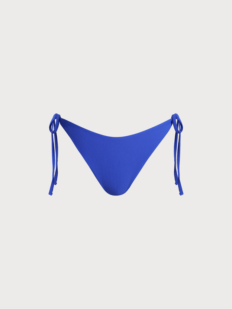 Women Knitted Nylon Bikini Bottoms Blue Sustainable Bikinis - BERLOOK