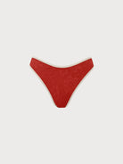 Women Knitted Nylon Bikini bottoms Brick Red Sustainable Bikinis - BERLOOK