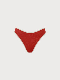 Women Knitted Nylon Bikini bottoms Brick Red Sustainable Bikinis - BERLOOK